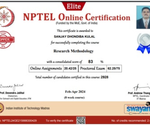 Top 5% Performer in NPTEL Course